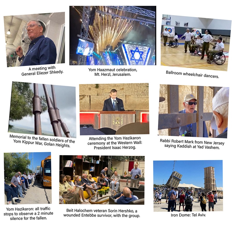 Photo collage of highlights from the 2023 mission to Israel